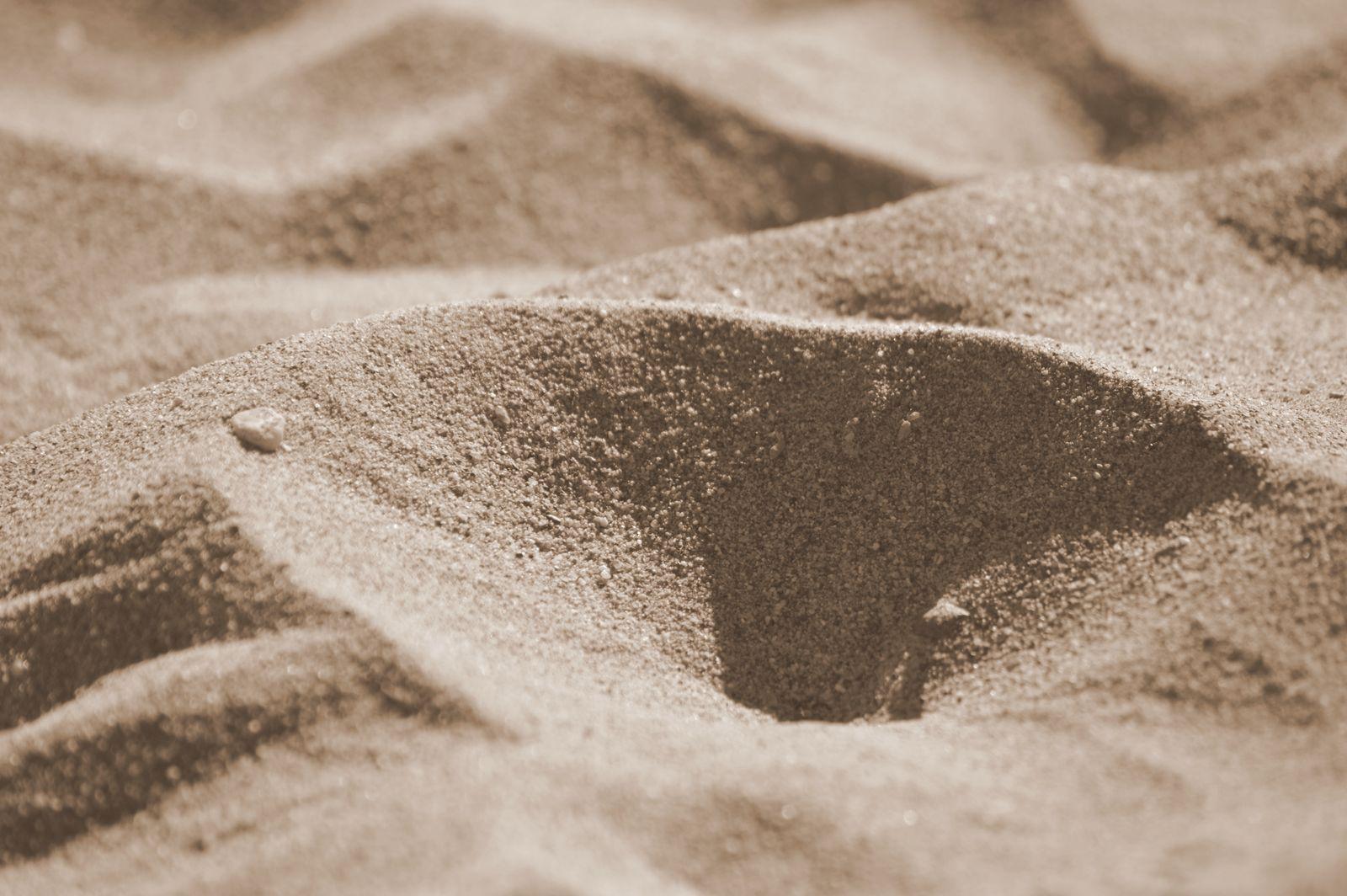 Close detail of graded sand, individual grains visible